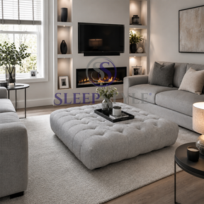 Milo Chesterfield Upholstered Pouffe / Coffee Table