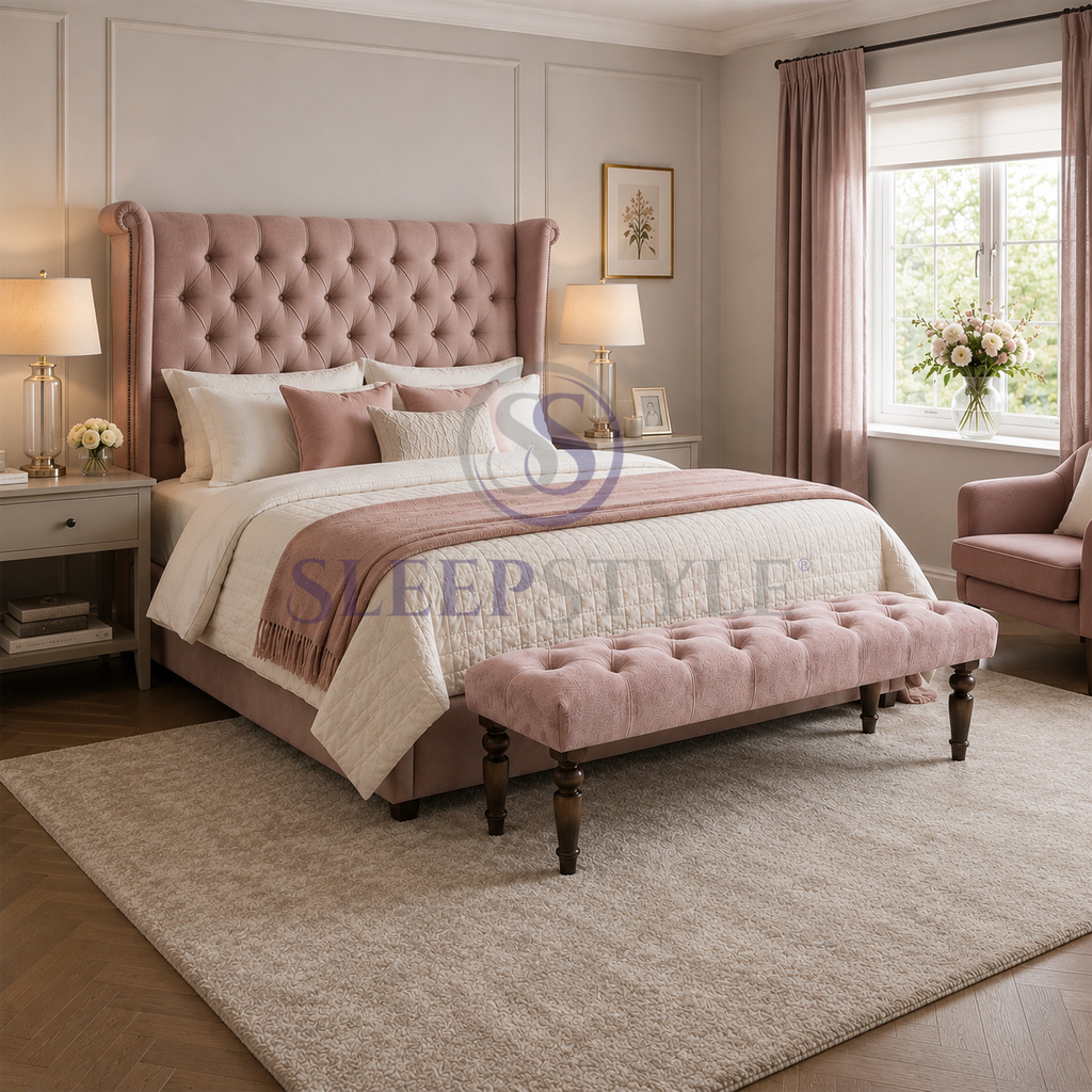Chloe Chesterfield Upholstered Bench / Footstool