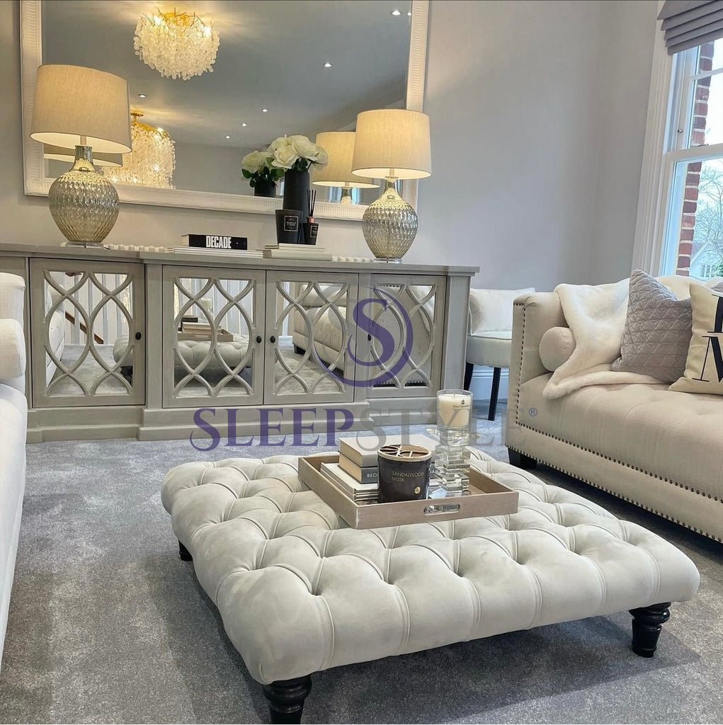 Chesterfield Upholstered Footstool / Coffee Table