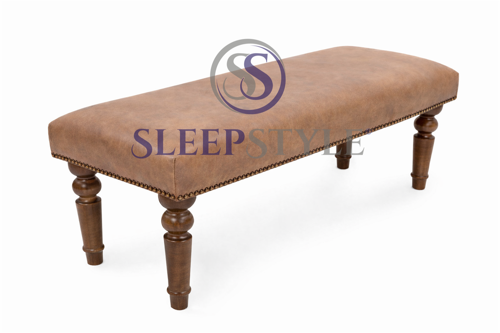 Cassie Genuine leather Upholstered Bench / Footstool