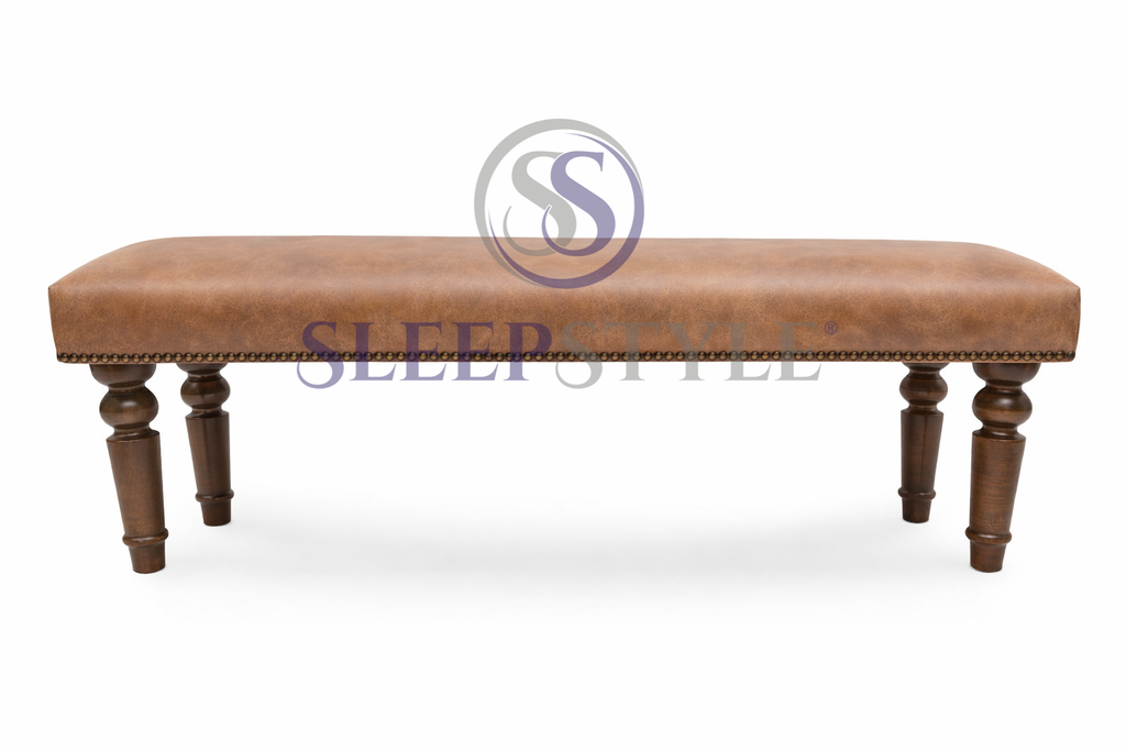 Cassie Genuine leather Upholstered Bench / Footstool
