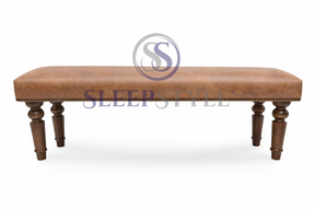Cassie Genuine leather Upholstered Bench / Footstool