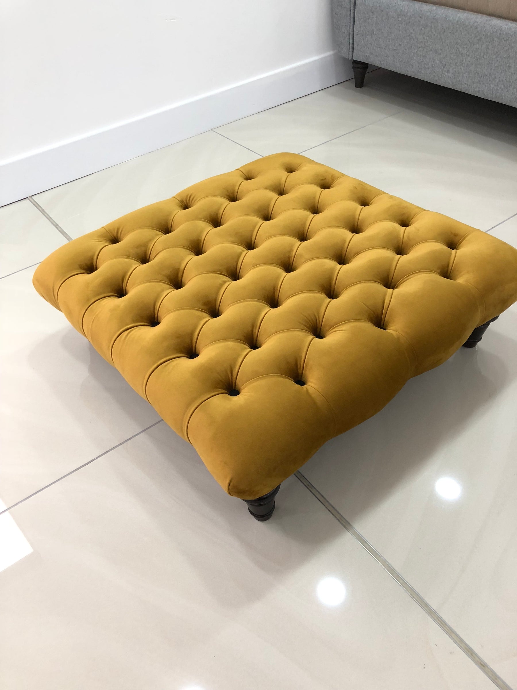 Chesterfield Upholstered Footstool / Coffee Table