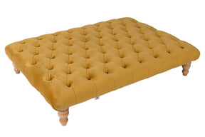 Large Chesterfield Upholstered Footstool / Coffee Table