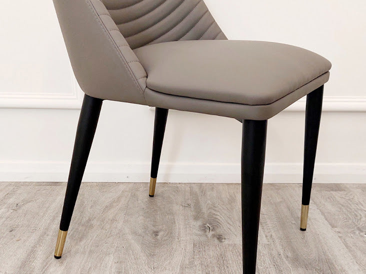 Alba Dark Grey Faux Leather Dining Chair