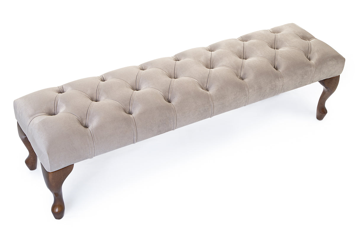 Camille Chesterfield Upholstered Bench / Footstool