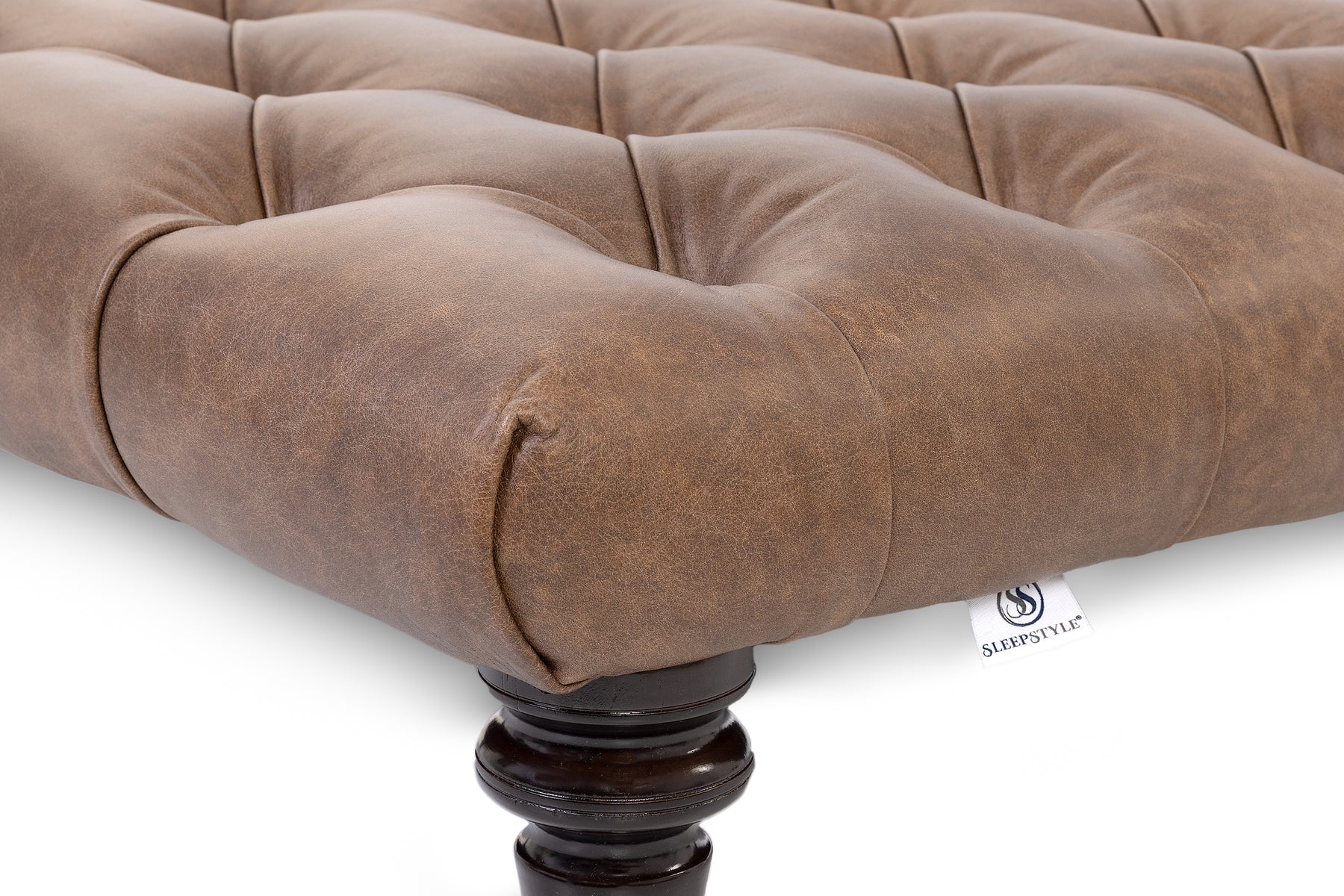 Chelsea Genuine Leather Chesterfield Footstool / Coffee Table