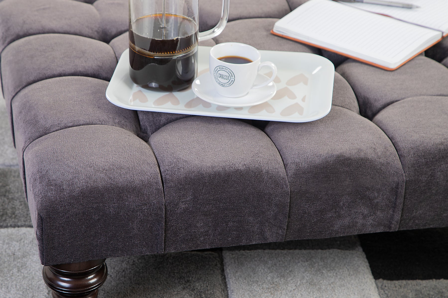Cube Upholstered Footstool / Coffee Table