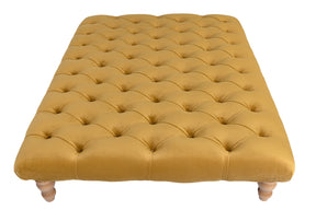 Large Chesterfield Upholstered Footstool / Coffee Table