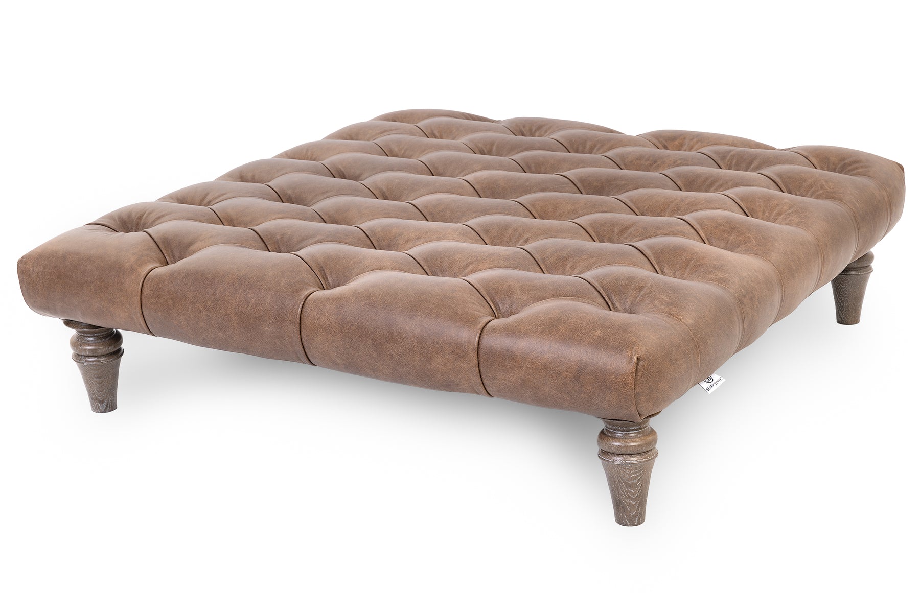 Chelsea Genuine Leather Chesterfield Footstool / Coffee Table